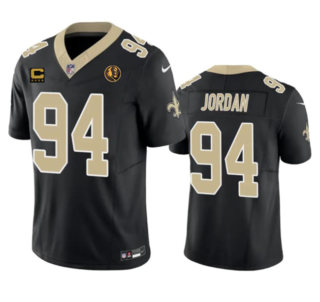 Men's New Orleans Saints #94 Cameron Jordan Black 2023 F.U.S.E. With 4-star C Patch And John Madden Patch Vapor Limited Football Stitched Jersey - Click Image to Close